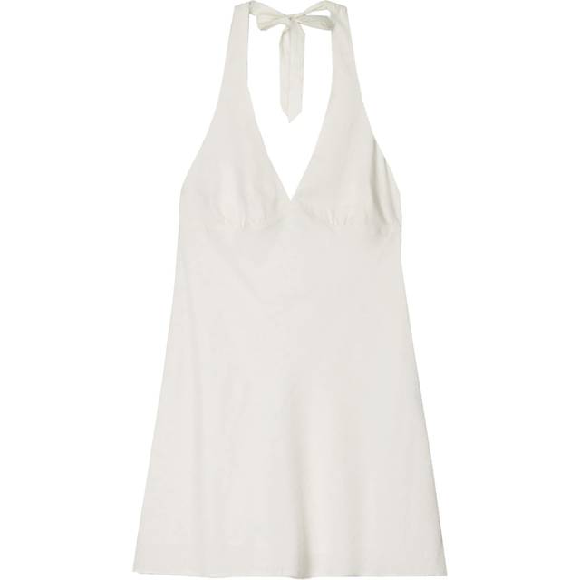 Bershka Sommerkjole Med Halterneck - Hvid