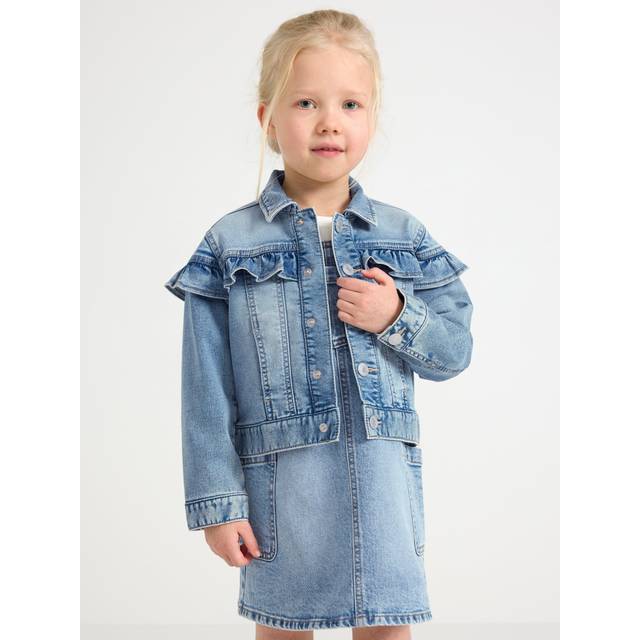LINDEX Jacket Denim Frill |Blå |110