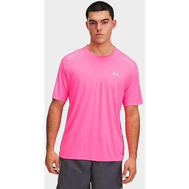 Under Armour UA Tech Reflective Wordmark T-Shirt - Pink - Mens