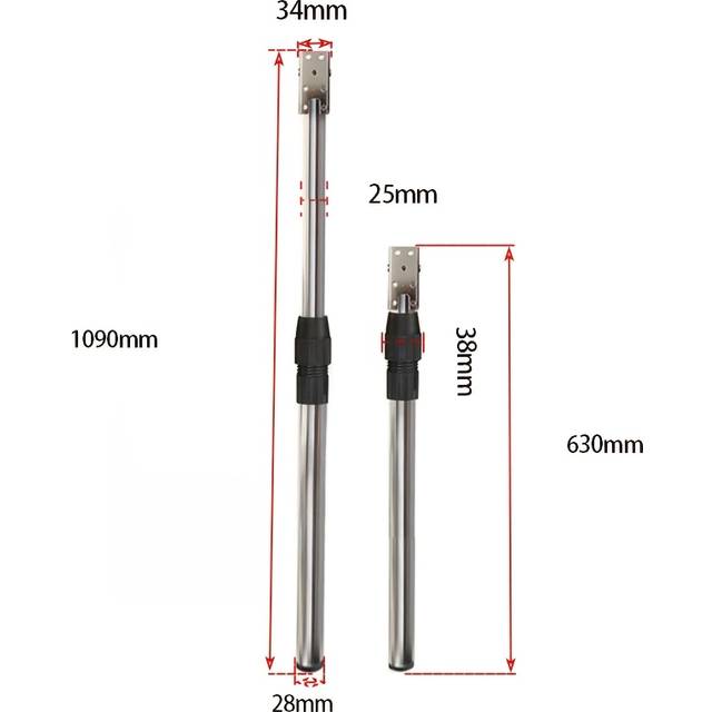 TEMU Adjustable Stainless Steel Folding Legs, Ultra-thin Retractable Support Feet For Sofa, Rv, Space-saving Storage Bracket For Bed, Mobile Dining Table, Metal Hardware Accessories