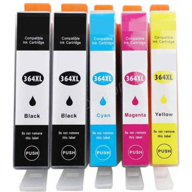 Pack de 5 Cartouches 364 XL Compatibles pour Imprimante HP 364 XL