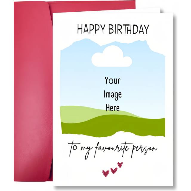 TEMU 1pc Personalized Birthday Greeting Card – Unique "to Person" Design With Heart Illustrations, , Gifts, And Decorations, Birthday Card