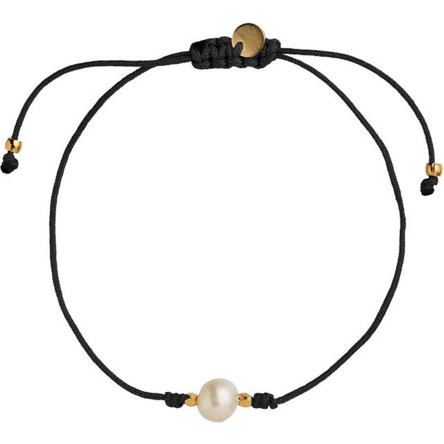 Stine A - Petit Pearl Berrie Bracelet - Armband - Black Ribbon - Adjustable
