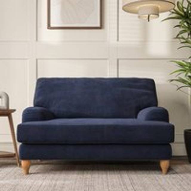 Darwin Snuggle Chair - Aqua Clean Chenille Navy