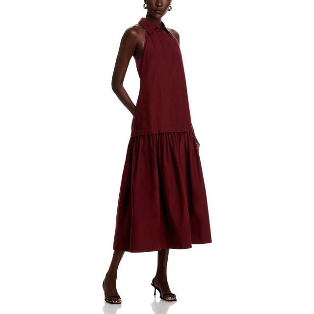 Vera Cotton Midi Dress in Dark Bosco - Brown S