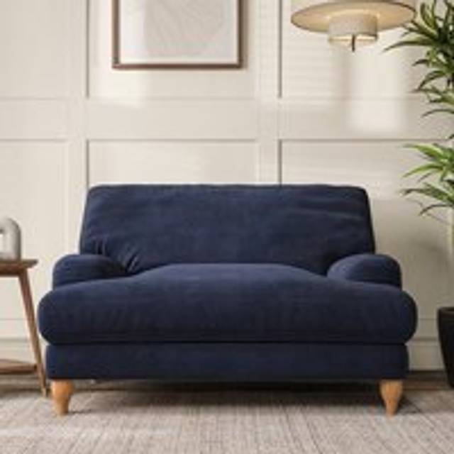 Darwin Snuggle Chair - Aqua Clean Chenille Navy
