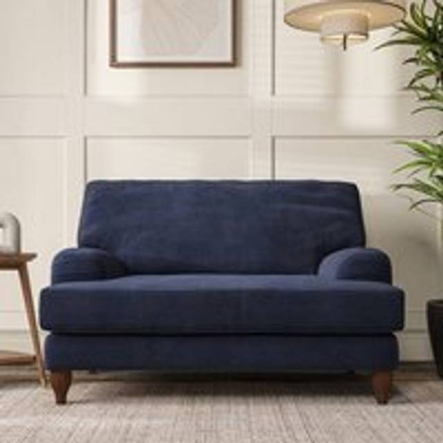 Darwin Snuggle Chair - Aqua Clean Chenille Navy