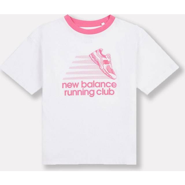 New Balance Kids' Running Club Graphic T-Shirt, Bright White