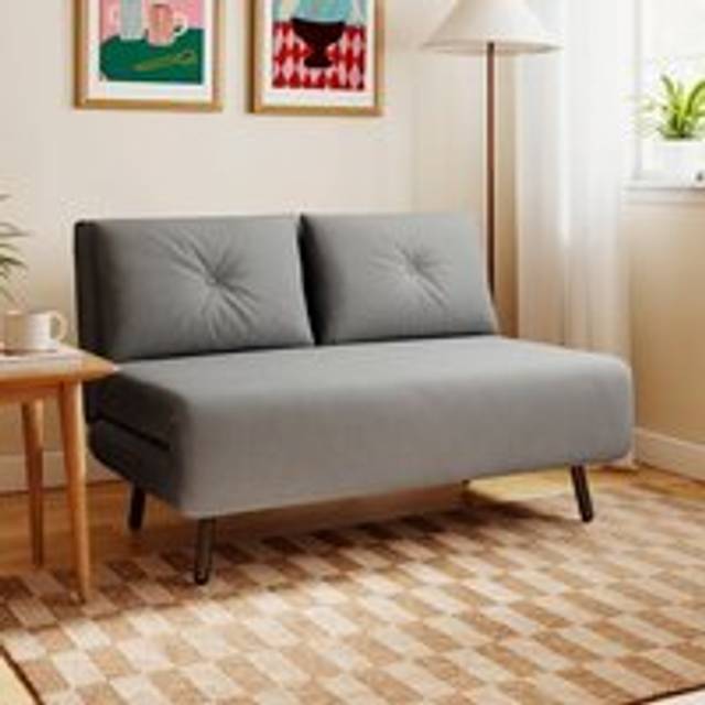 Phoebe Velvet Small Double Sofa Bed - Steeple Grey