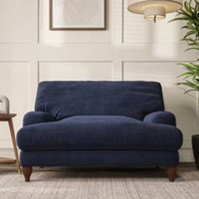Darwin Snuggle Chair - Aqua Clean Chenille Navy