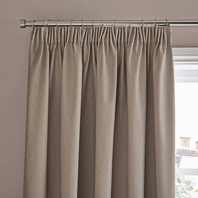 Berlin Blackout Pencil Pleat Curtains - Linen