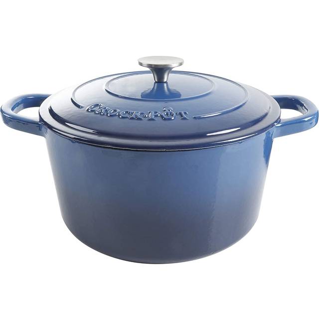 Crock-Pot Artisan Round Enameled Cast Iron Dutch Oven  7-Quart  Sapphire Blue