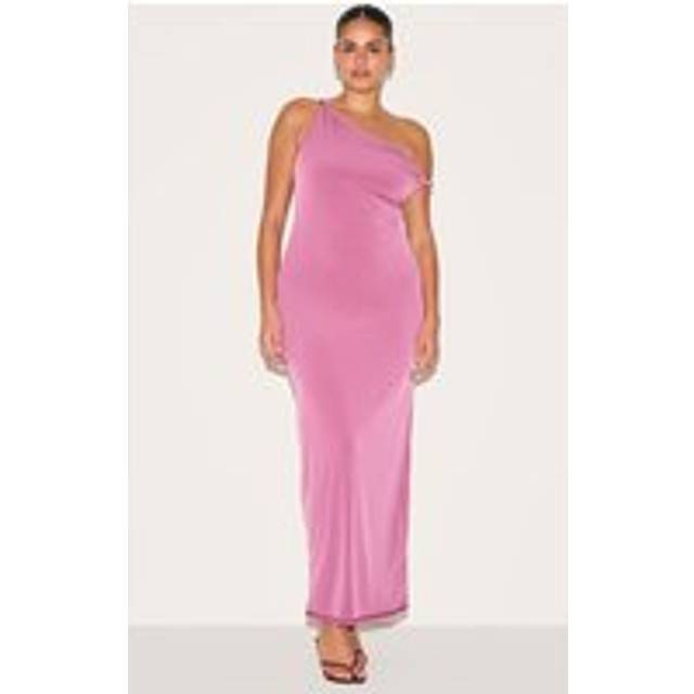 Plus Dusty Rose Off Shoulder Twisted Maxi Dress, Dusty Rose - 26