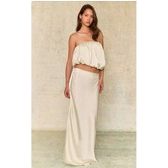 Mint Green Satin Mid Rise Maxi Skirt, Mint Green - 4