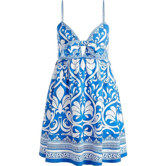 Melvina Tie-Front Gathered Babydoll Dress - SOIREE TRUE BLUE - 10