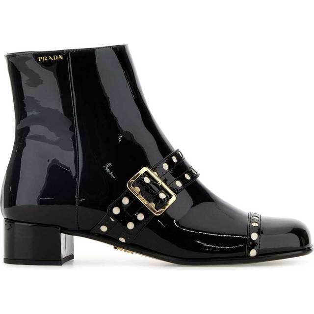 Prada Women's Leather Ankle Boots in Black | Size 37 | 1T817NF035069 Color F0002 (37)