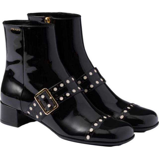 Prada Women's Leather Ankle Boots in Black | Size 36 | 1T817NF035069 Color F0002 (36)