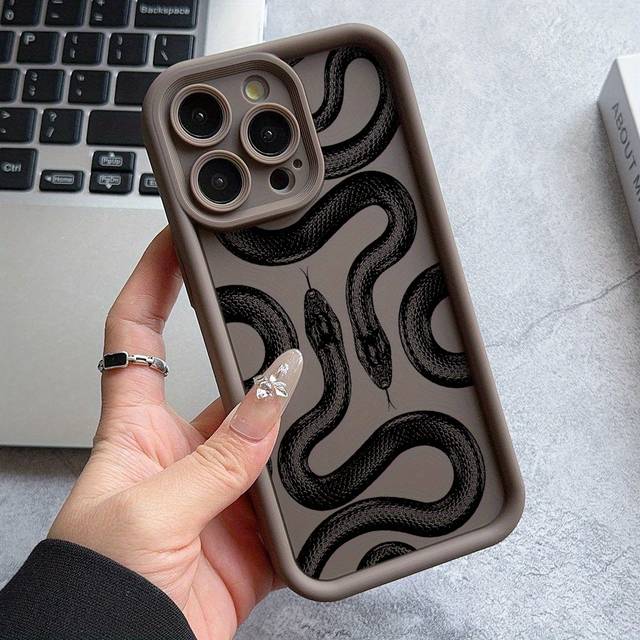 TEMU Black Snake Phone Case For Pixel 9 8 8a 7 7a Pro Xl 5g With Soft Ladder Lens Protection