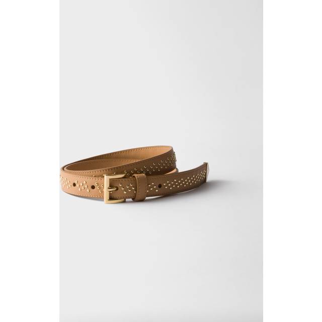 Leather belt with studs