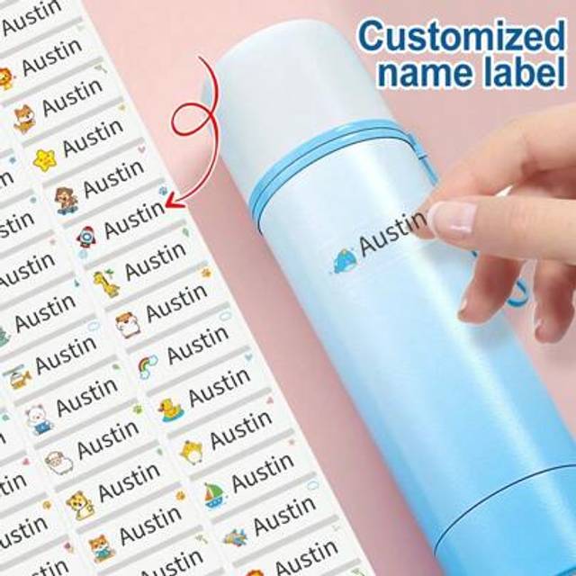 SHEIN Personalized Waterproof Transparent Name Labels-Customizable Stickers For Water Bottles, Lunch Boxes, And Travel Accessories, Wear-Resistant, Perfect