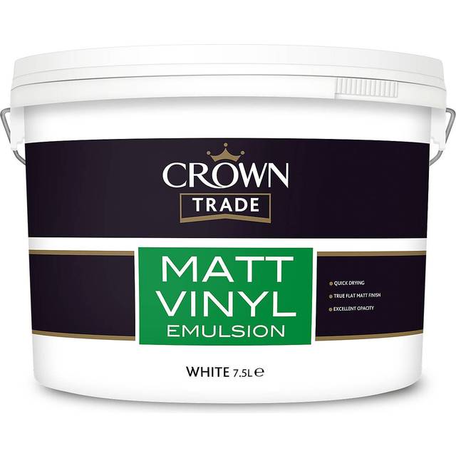 Crown Trade Vinyl Emulsion Paint - White - 7.5L