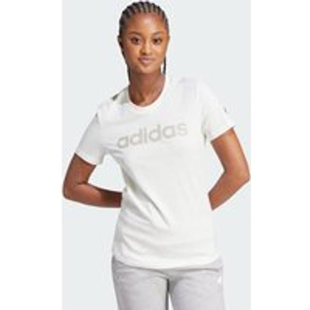 LOUNGEWEAR Essentials Slim Logo Tee - Off White / Putty Grey