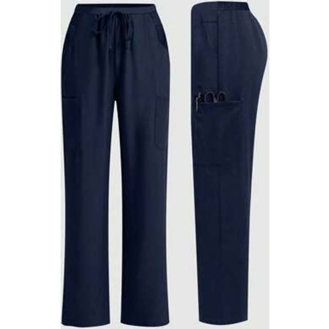 SHEIN Plus Size Casual Commuting 6 Pocket Elastic Waist Loose Pants Scrub Nurse Scrub Workwear Dentist Healthcare Pet Hospital Laboratory