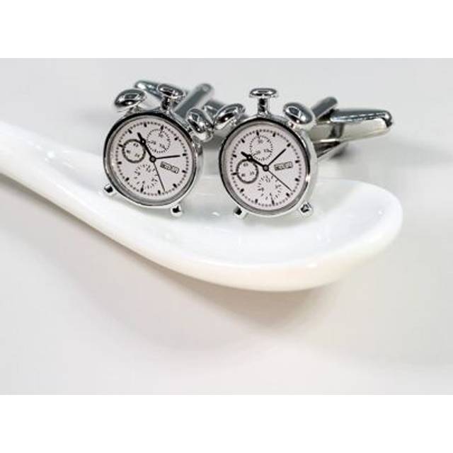 SHEIN Fashionable and Popular Men Clock Design Cufflink Copper for Jewelry Gift and for a Stylish Look