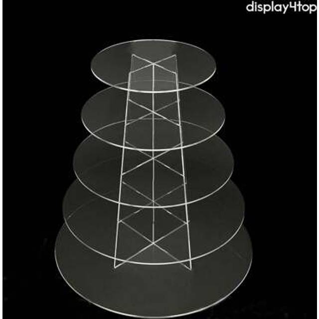 SHEIN 5 Tier Acrylic Cupcake Stand, Clear Dessert Pastry Tower Round Food Display Stands Premium Cupcake Holder Acrylic Cupcake Tower For Wedding, Birthday,