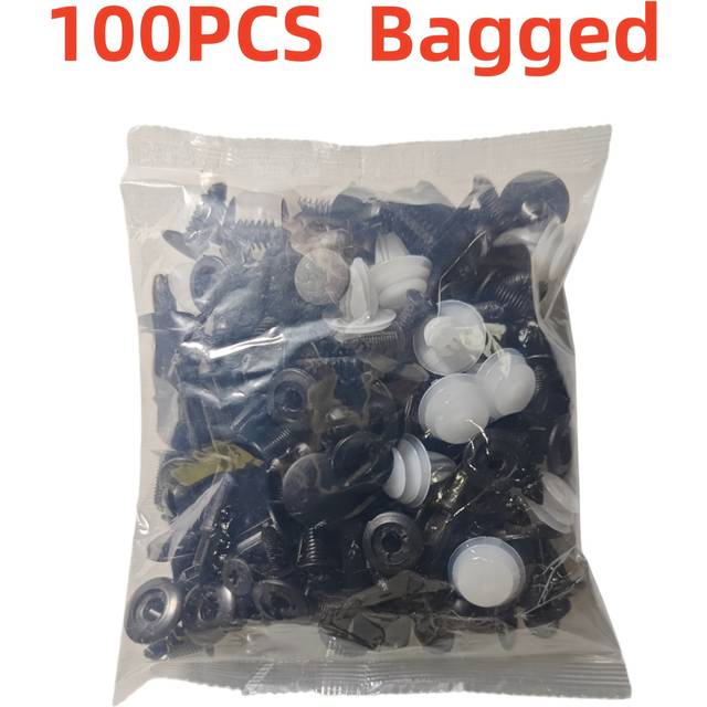 TEMU 100pcs Car Fasteners Cabin Fender Door Panel Clips - Bumper Clips And Plastic Rivets, 6 Sizes Suitable For Body And Fender Replacement - Suitable For Most Models, Bagged