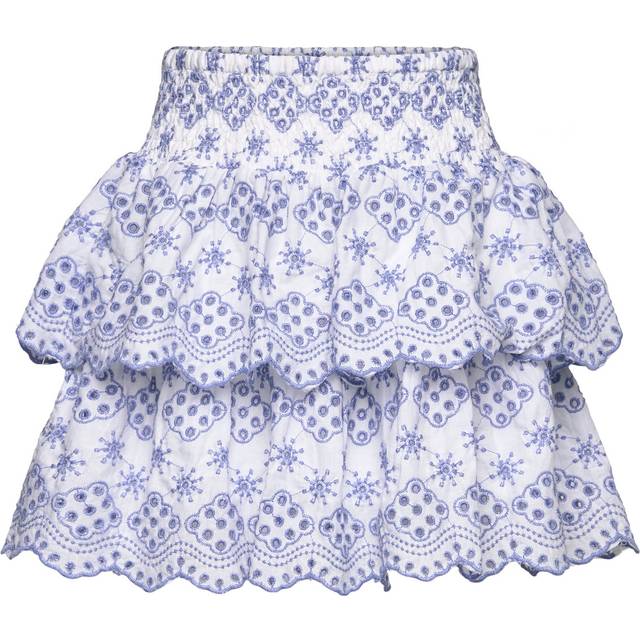 LINDEX Skirt Schifflie Embroidery |Blå |146/152