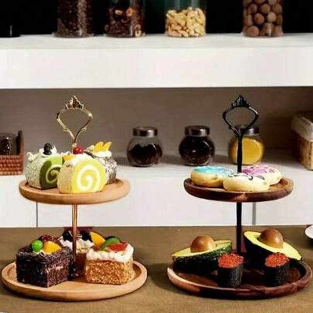 SHEIN 1pc 2-Tier Wooden Cupcake Stand/Circular Acacia Wood Tray, Tiered Serving Platter, Circular Wooden Cupcake Tower, Dessert Display Rack, Christmas Trea