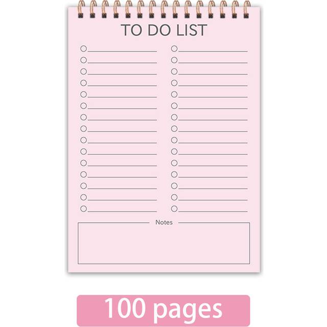 TEMU 1pc B6 Double-sided 60 Pages 100gsm Thick Paper Coil Notepad - Daily To-do List Notebook For Work, School, And Personal Planning - 7.1x5.1in, 4 Styles