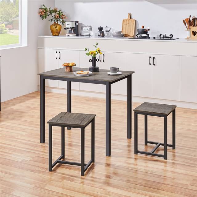 TEMU Yaheetech 3-piece Dining Table Set With 2 Bar Stools, Space Saving Table Set For Kitchen Dining Room