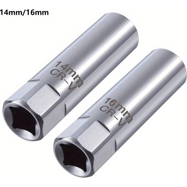 TEMU Car Spark Plug Socket Universal Magnetic Spark Plug Wrench Spark Plug Removal Auto Repair Tool 14mm+16mm