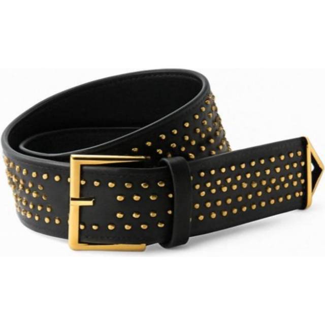 Leather belt with studs