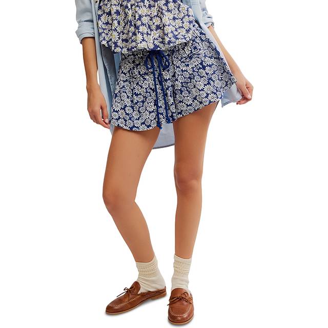Free People Offbeat Printed Linen-Blend Pull-On Short