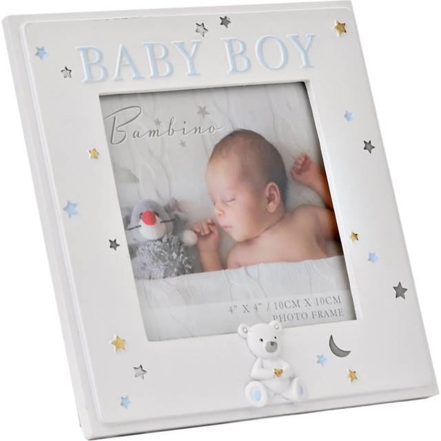 Bambino Resin Baby Boy Photo Frame - White