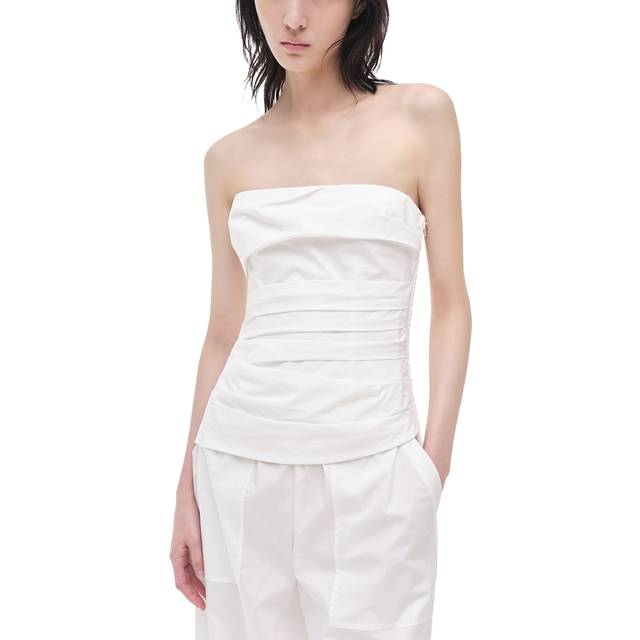 Emerson Ruched Bustier Top - WHITE - 8