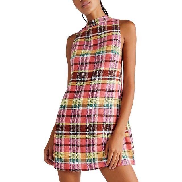 Free People Walk The Walk Plaid Mini Dress
