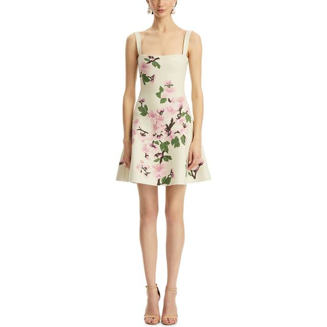 Cherry Blossom Knit Fit-And-Flare Mini Dress - PINKECRU - Small