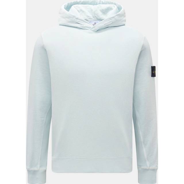 Stone Island, Hoodies, male, Blue, L, Flame Effect Cotton Hoodie