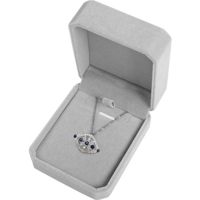 LamQee Necklace Pendant Box Velvet Jewelry Storage Display Case Gift Boxes For Wedding Romantic Proposal Engagement Birthday Anniversary Valentine's D