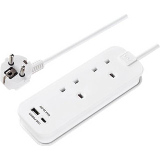 Masterplug Travel Adaptor UK To Eu Charging Station, White