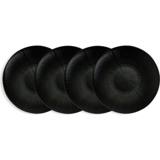Habitat Black Textured Picnic Side Plate - set of 4