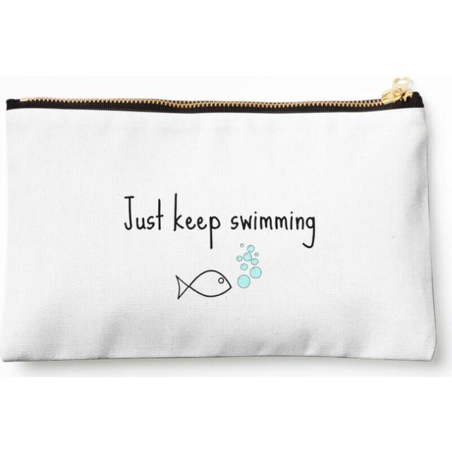 Makeup Bag Finding Nemo swimming quote Cosmetic Organizer Tyvek Paper Bags Zipper Pouch