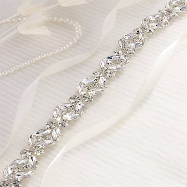 TEMU 1pc Elegant Rhinestone Wedding Sash Belt, Bridal Dress Rhinestone Waist Cincher, Women's Wedding Decorative Belt For Party, Beach, Night Out, - Non-textile Material, No Feathers, Business &