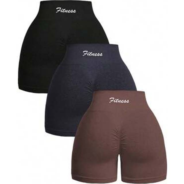 SHEIN Women Letter Print Seamless Sports Shorts, Daily Fitness Biker Shorts