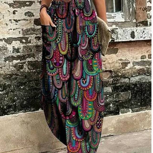 SHEIN Women&#39;s Holiday Casual All-Over Lantern Print Loose Pants