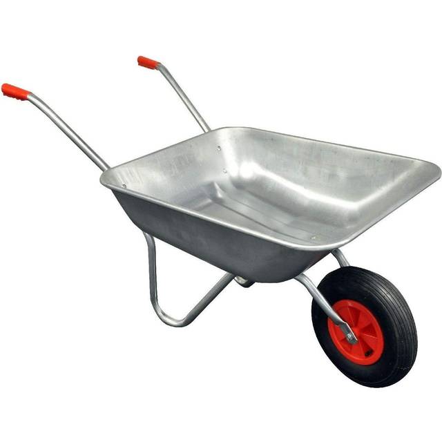 TEMU Heavy Duty Wheelbarrow 65l Litre Galvanised Steel Outdoor Wheel Pneumatic